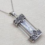 Glass Mezuzah Pendant with Sterling Silver