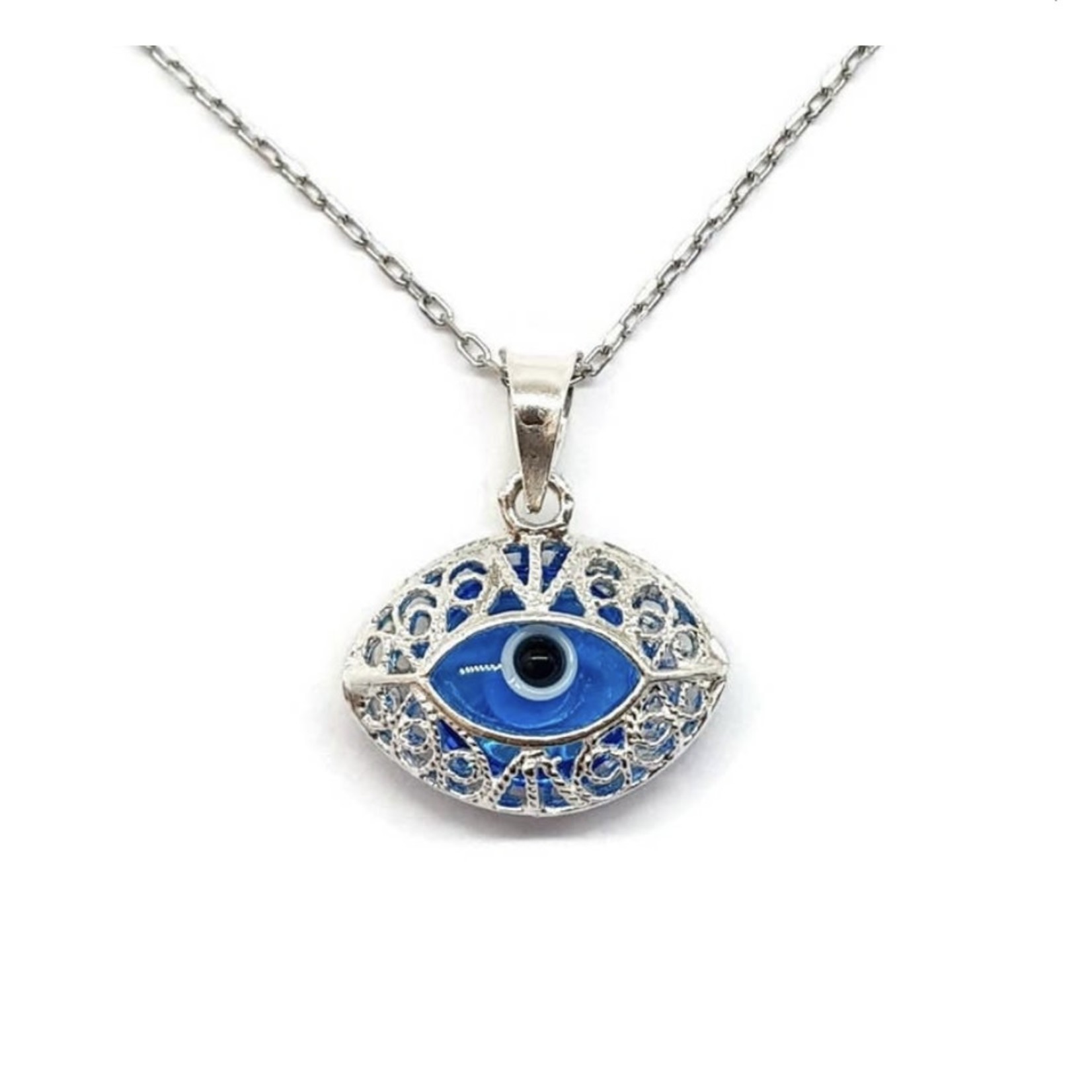 Glass Eye with Sterling Silver
