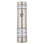 Hammered Mezuzah Case w/ Rings-Silver