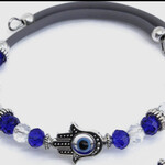 Memory Wire Bracelet - Blue-Hamsa