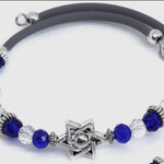 Memory Wire Bracelet - Star of David- Blues