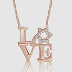Lover Letter Necklace - Rose Gold