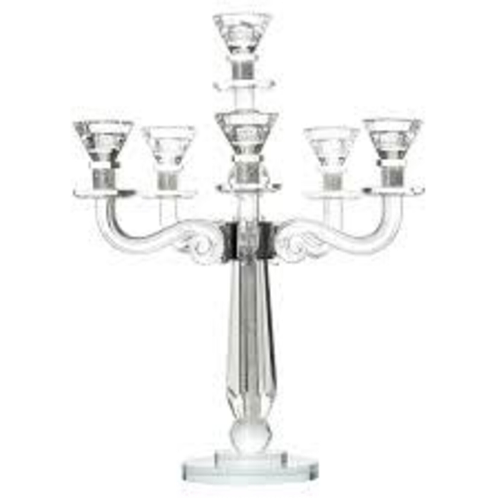 Crystal Candelabra with 6 Arms and Inner Gemstones-Clear