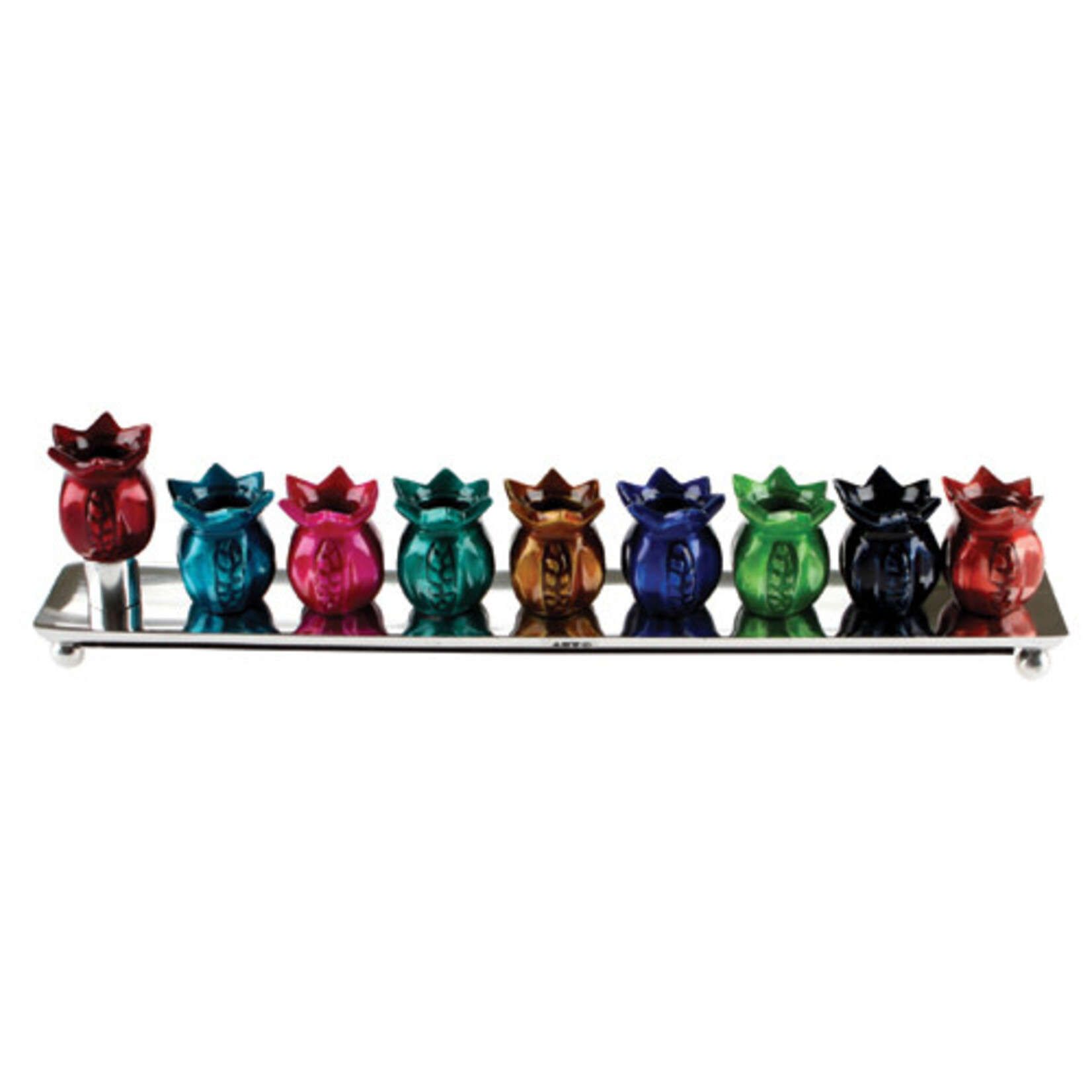 Pomegranate Menorah with Assorted Colors