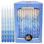 Blue & White Spiral Chanukah Candles