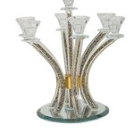 7 Branch Candelabra with Gold Crushed Stones