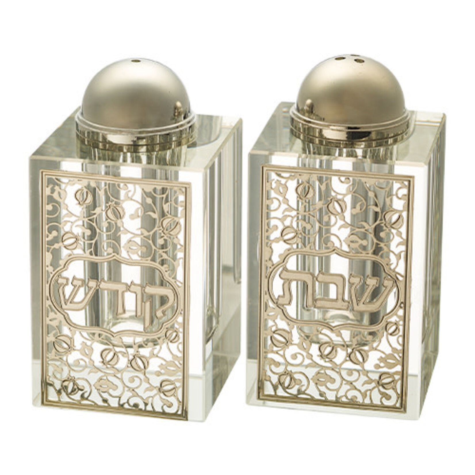 Crystal Salt and Pepper Shakers - Silver