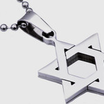 Men's High Polish Stainless Steel Star Of David Pendant