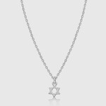 Tiny Jewish Star of David Necklace - Silver