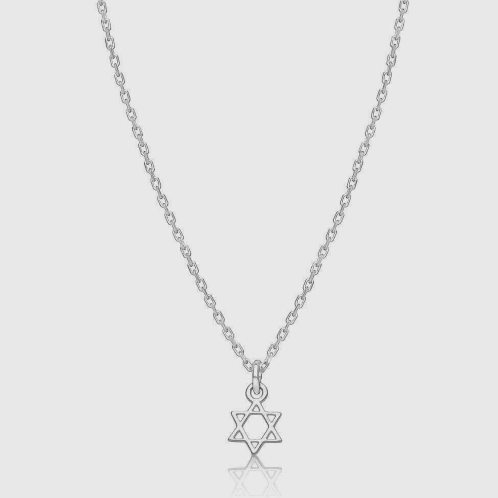 Tiny Jewish Star of David Necklace - Silver