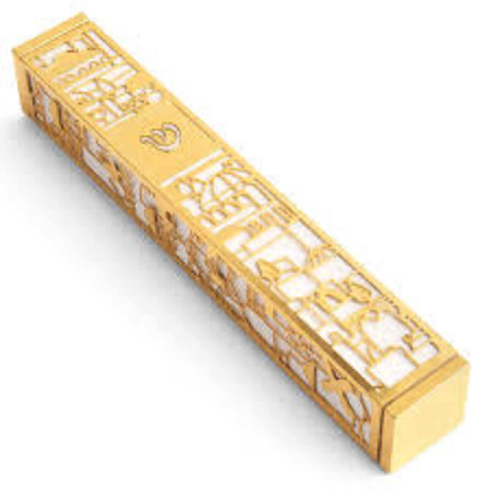 Jerusalem Mezuzah Case - Gold/White