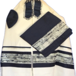 The Kotel Talit - Navy and Silver