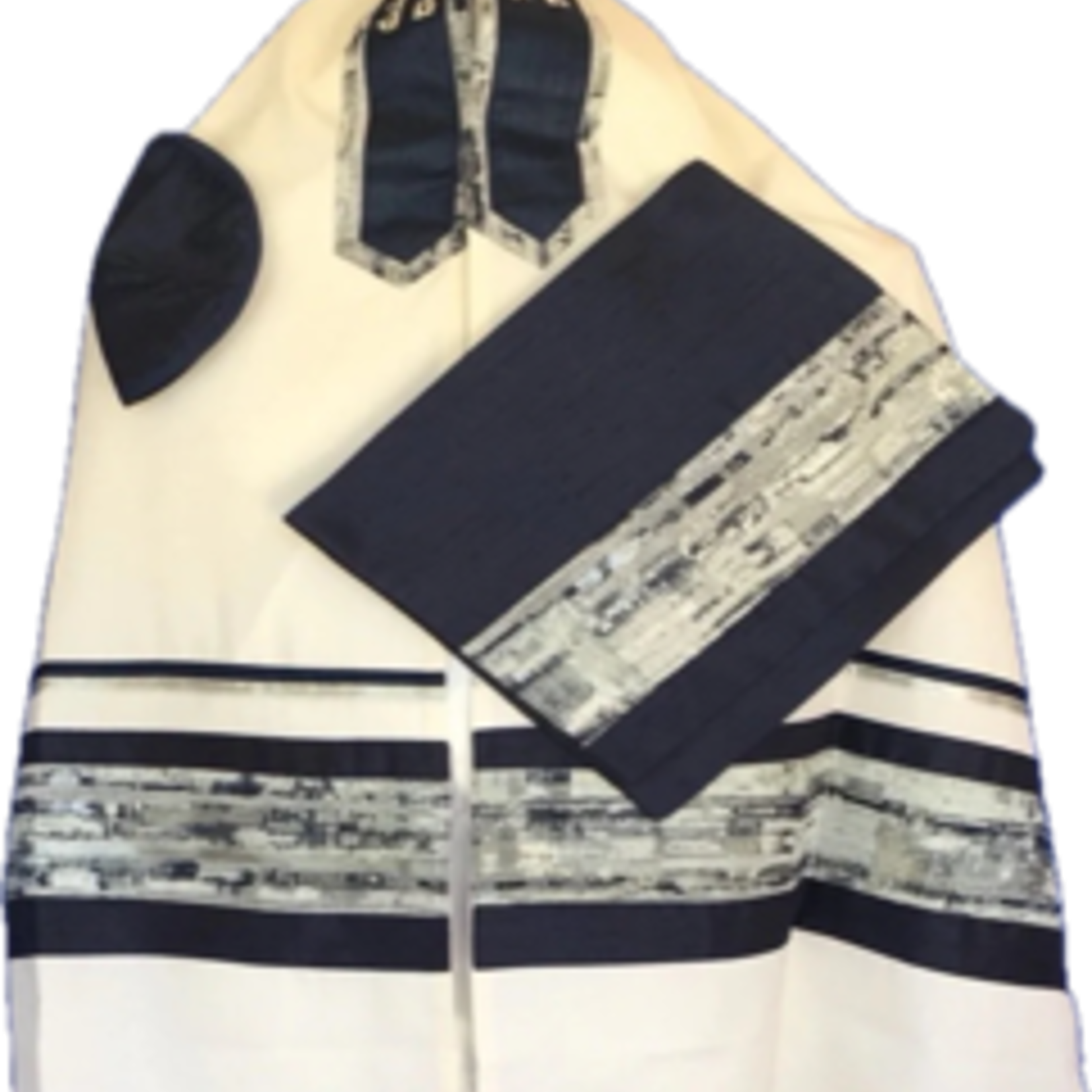 The Kotel Talit - Navy and Silver (505)