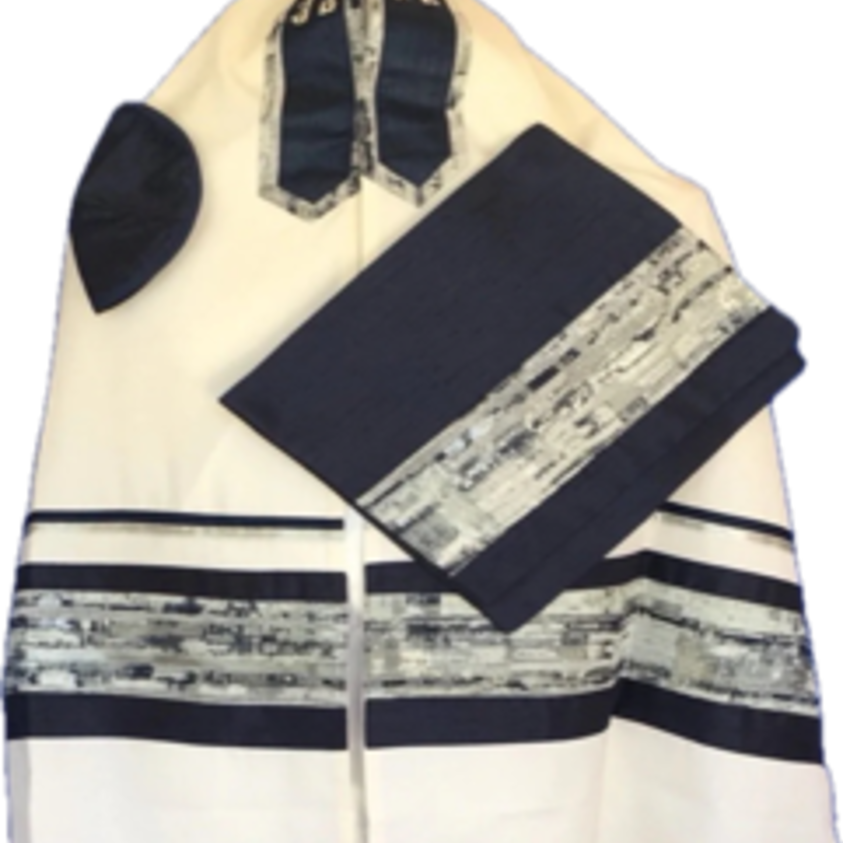 The Kotel Talit - Navy and Silver
