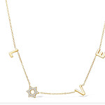Jewish Star Love Necklace - Gold
