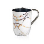 Stainless Enamel Wash Cup-Marble White Design