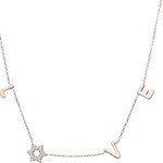 Jewish Star Love Necklace-Rose Gold
