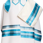 Teal Striped Tallit on Brushed Cotton