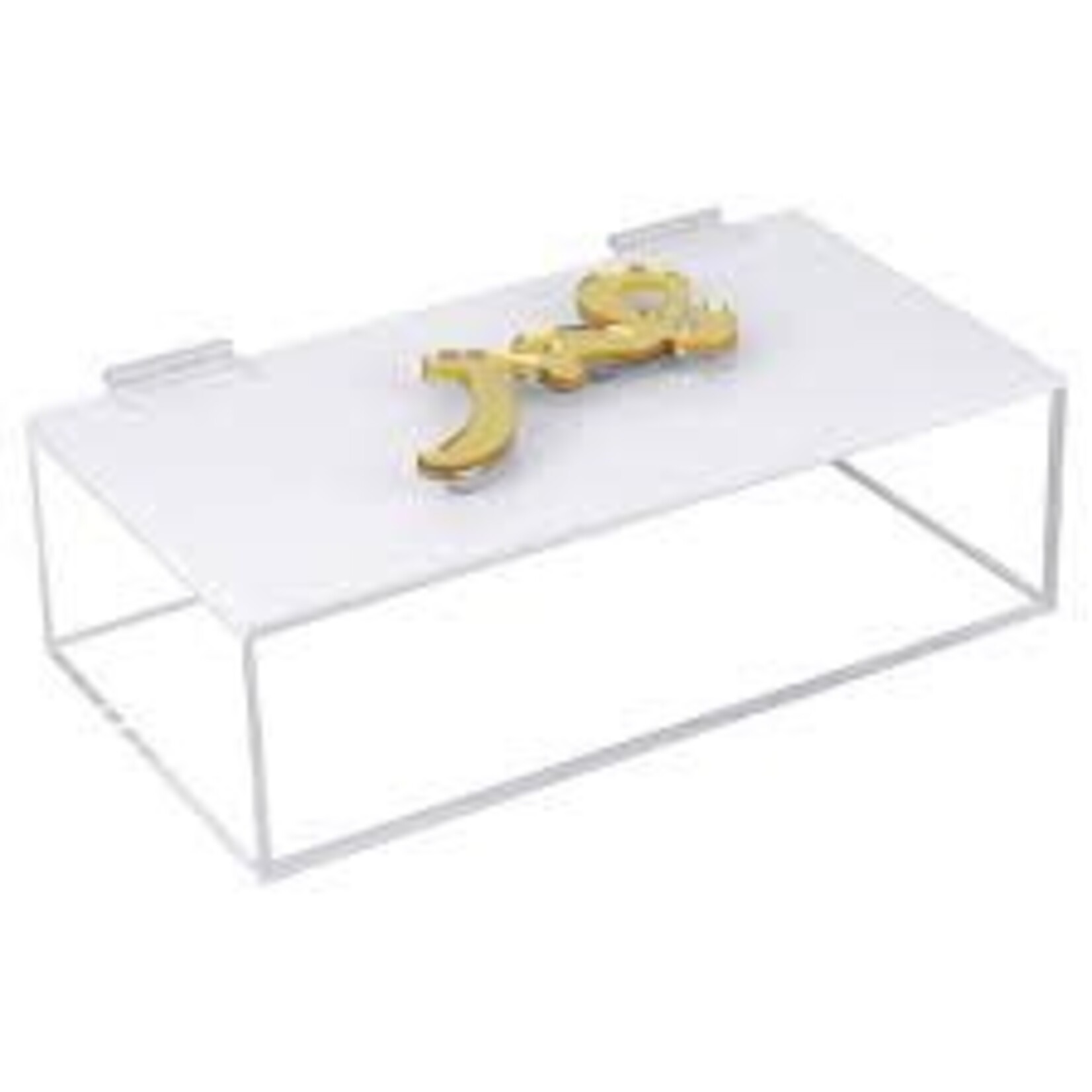 Lucite Multi Purpose Shabbos Box - Large - Gold