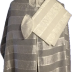 White Chiffon  Talit with Stripes