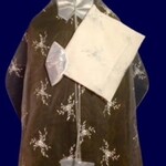 Light Blue Floral Organza Talit (995)