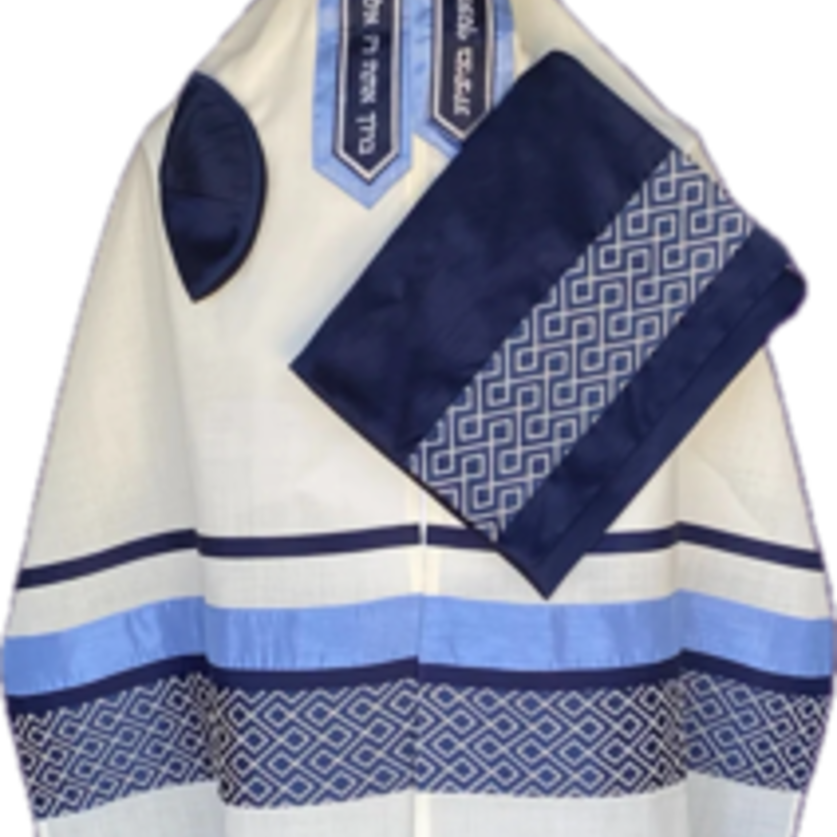 100% Fine White Cotton w/ Detailed Blue Diamond Ribbon (532)