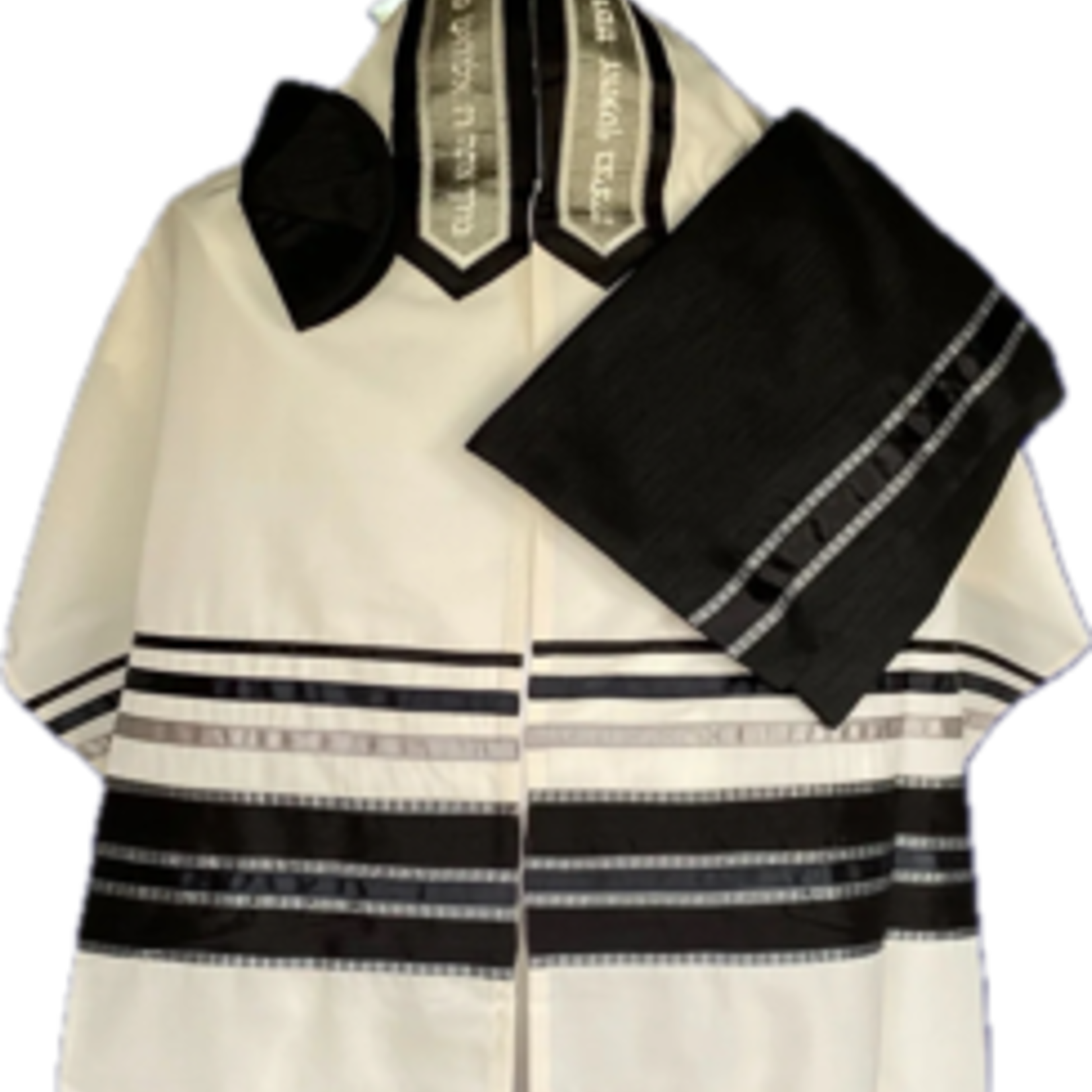 100% Fine White Wool w/ Black and Silver (950)