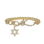 Larisa Star of David Stretch Bracelet - Gold