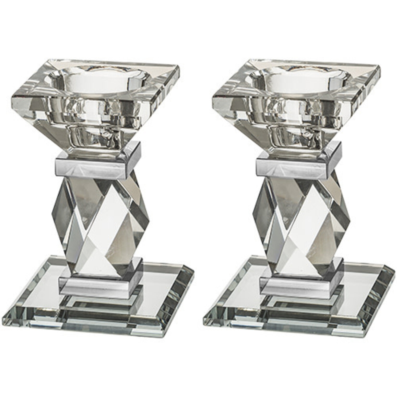 Short Crystal Candlesticks