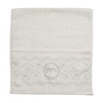 Pair of White Urchatz Towels with Decorative Stones