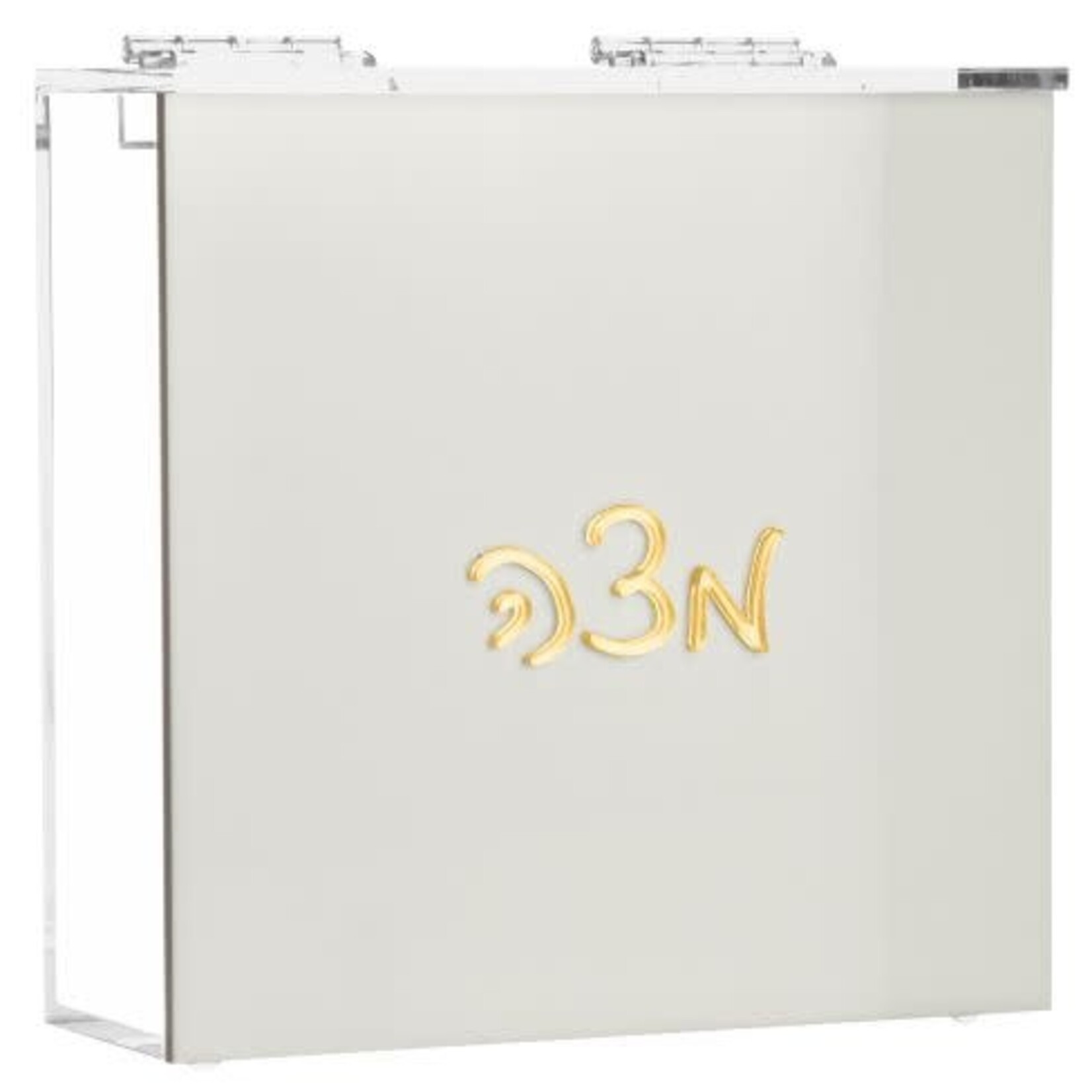 Lucite Matzah Box - Gold
