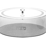 Lucite Round Matzah Holder - Silver