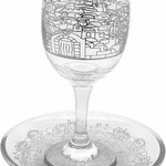 Silver Jerusalem Etched Kiddush Cup With Tray