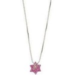 Pink Opal "Star of David" Pendant on 16" SS Chain