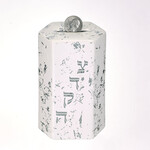 Hexagon Ceramic Tzedakah Box, Silver Accents