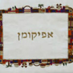 Embroidered Afikomen Bag Jerusalem Square Multicolor