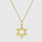 Sterling Silver Star of David Necklace - Gold