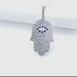 CZ Pave Hamsa Necklace