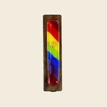 Wood and Glass Mezuzah - Rainbow