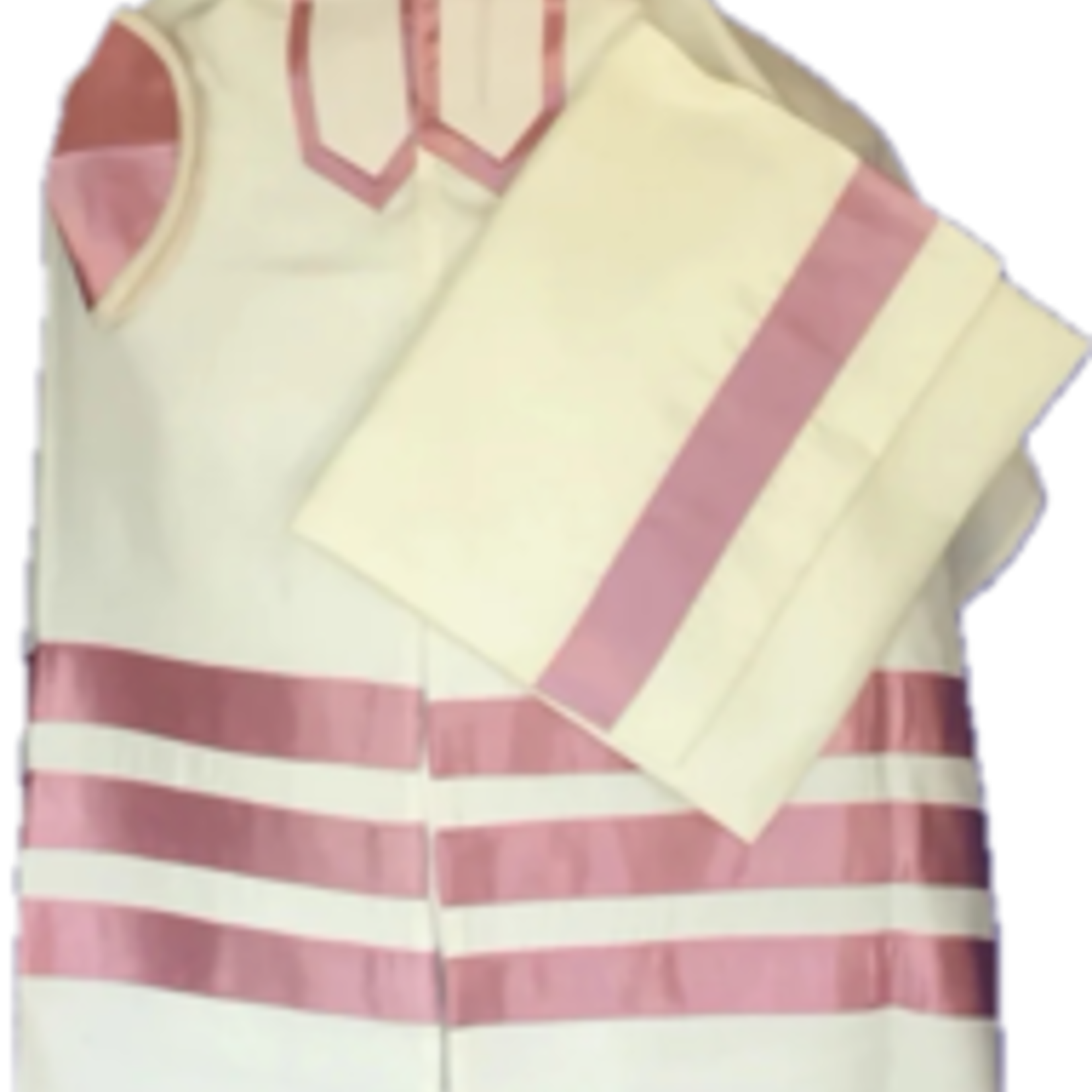 Pink Mauve Striped Tallit - Brushed Cotton