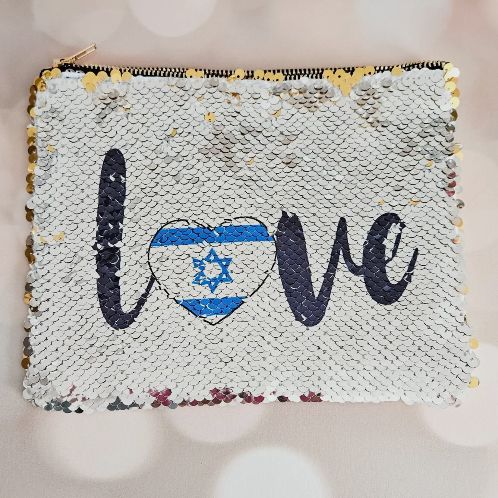 Love Israel Heart Flag Pouch