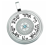Stainless Steel Round Shema Pendant with Star including Chain