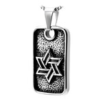 Stainless Steel Black Dogtag w/Star and Chain