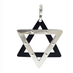 Stainless Steel and Black Star of David w/ Chain