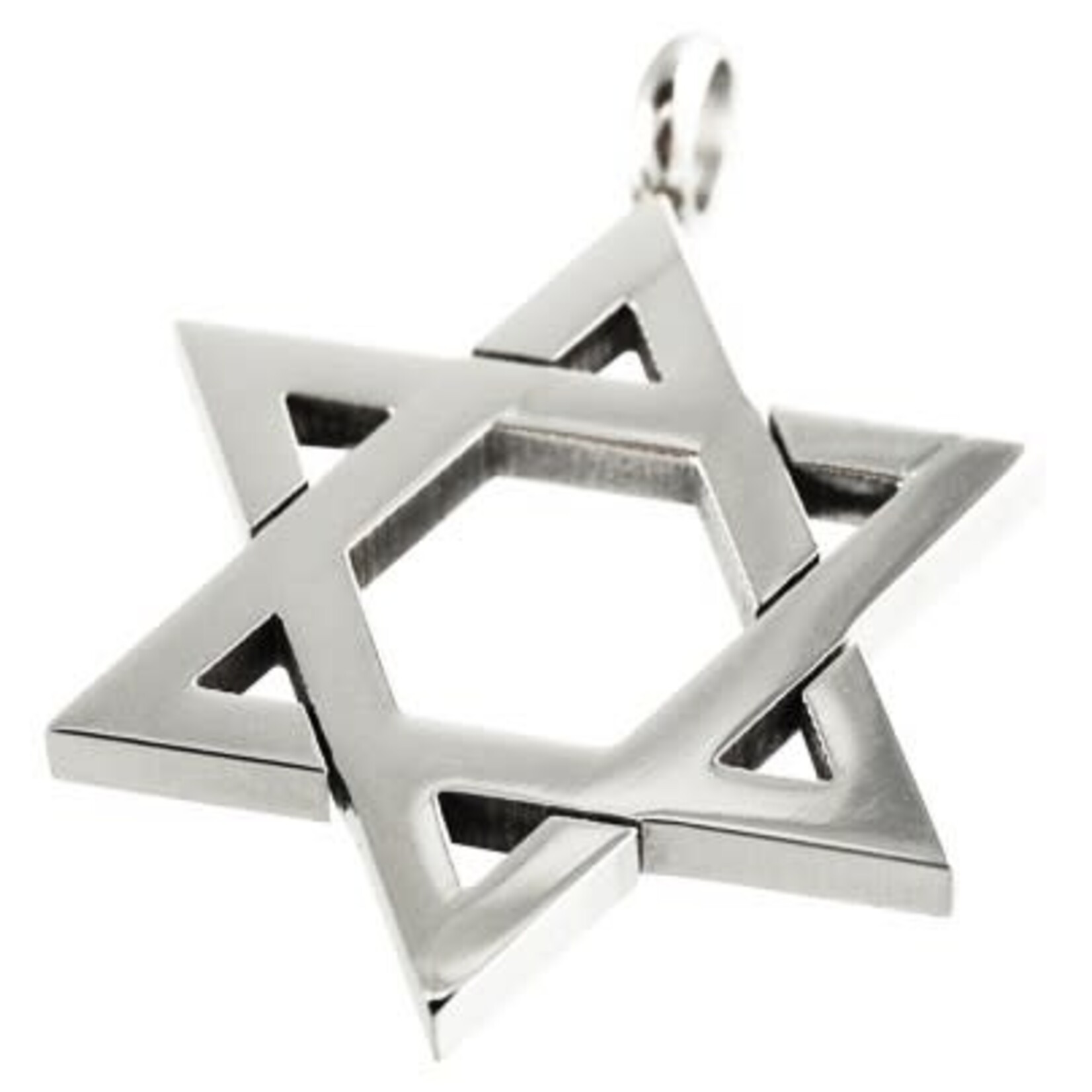 Stainless Steel Star of David Pendant w/Chain