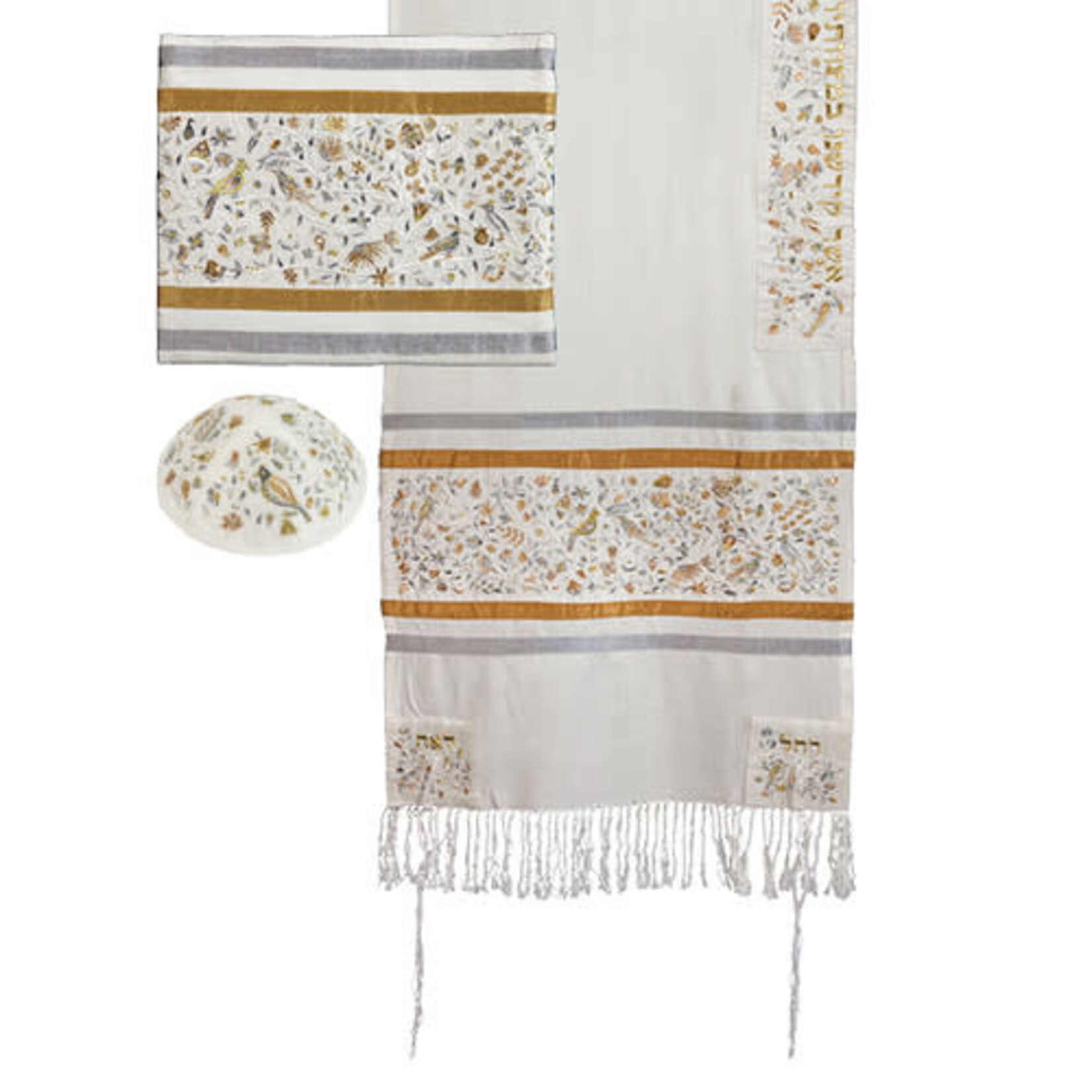 Tallit- Embroidered the Matriarchs- Silver & Gold