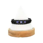 Leather Evil Eye Handmade Bracelet - Royal Blue