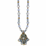 Small Bluebell Hamsa Necklace by Michal Golan