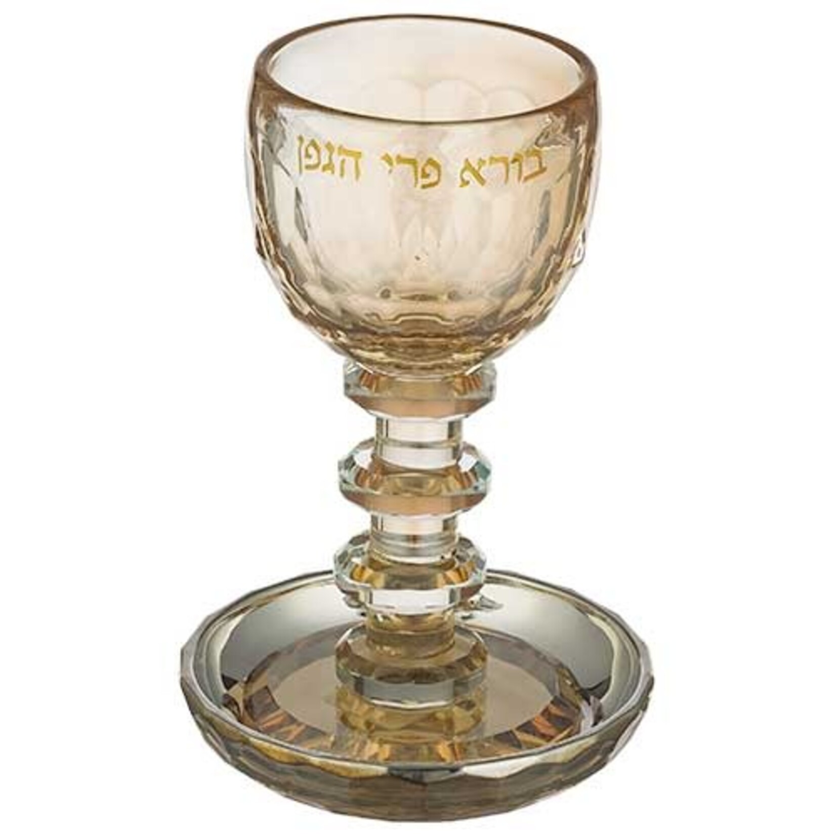 Crystal Kiddush Cup - Gold