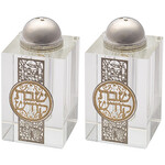 Crystal Salt and Pepper Shakers - Gold Jerusalem